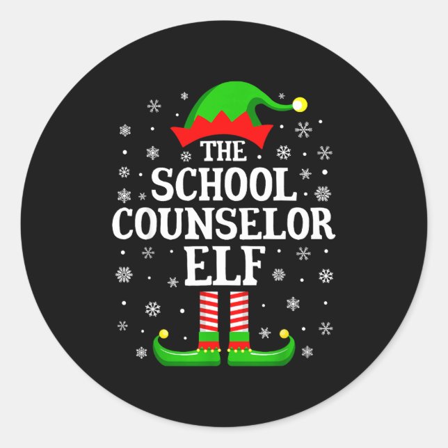 Adesivo School Counselor Elf Funny Christmas Family Matchi (Frente)