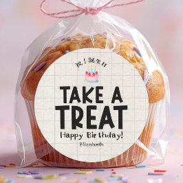 Adesivo School Kids Treat Birthday Cake Kraft