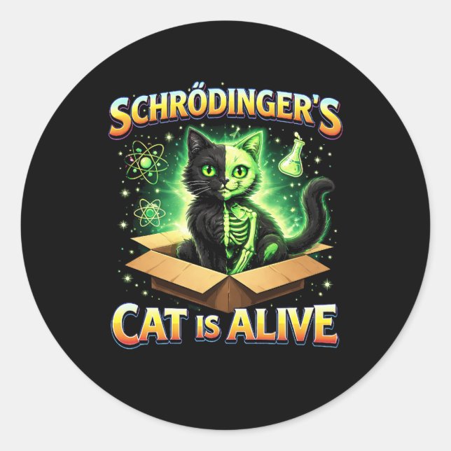 Adesivo Schrödinger’s Curious Cat (Frente)