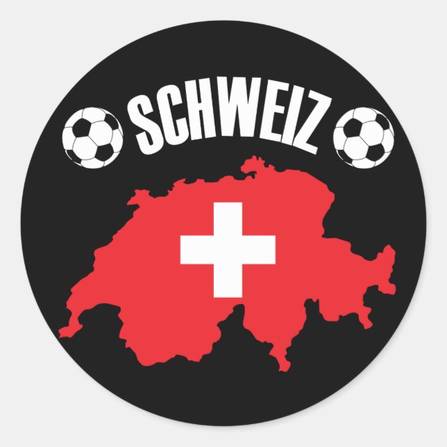 Adesivo Schweiz Suiça Map Soccer (Frente)