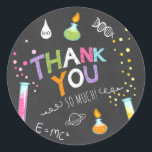 Adesivo Science Sticker Obrigado Birthday Favor tag Girl<br><div class="desc">Europeia: Meu perfeito Sticker,  Cupcake Topper e Envelope Seal! Tema científico.</div>