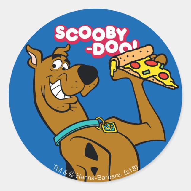 Adesivo Scooby Doo Com Pizza Slice (Frente)