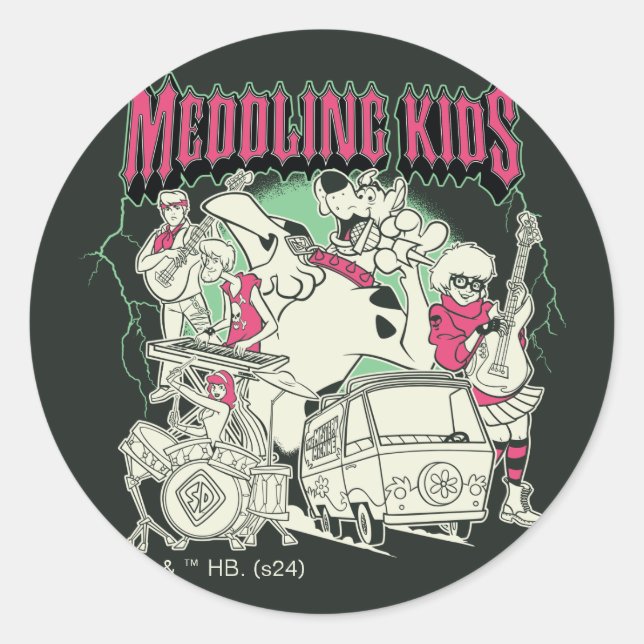 Adesivo Scooby-Doo e Gang Meddling Kids Punk Banda (Frente)