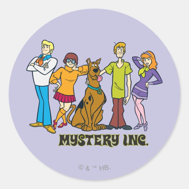 Adesivo Scooby-Doo e Gang Mystery Inc. Clássico (Frente)