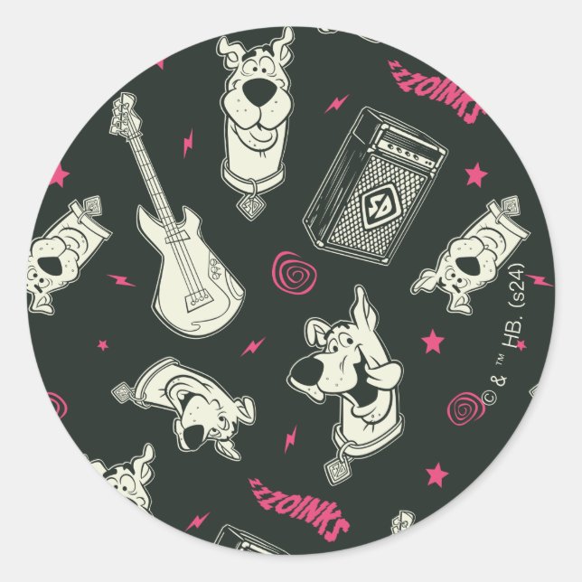 Adesivo Scooby-Doo Punk Guitar e Padrão Amp (Frente)