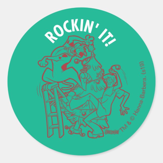 Adesivo Scooby-Doo & Shaggy Rockin' It 'Round Tree (Frente)