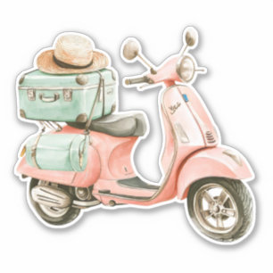 Adesivo Scooter Costeiro Rosa e Aqua Fofo