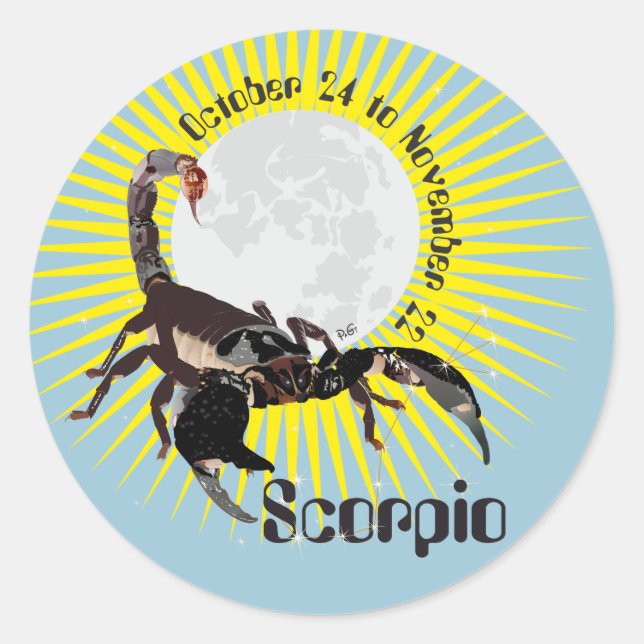 Adesivo Scorpio October 24 to de novembros de 22 (Frente)