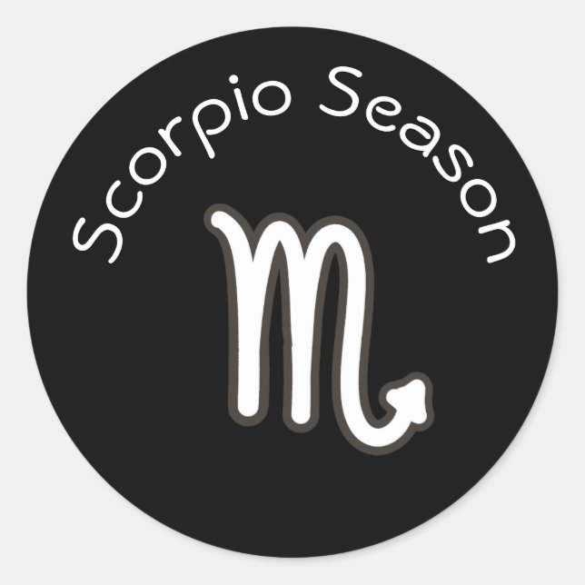 Adesivo Scorpio Season Astrologia Símbolo Zodiac Preto (Frente)