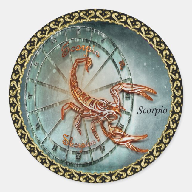 Adesivo Scorpio Zodiac Astrology design (Frente)