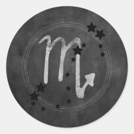 Adesivo Scorpio zodiac constellation black silver stars