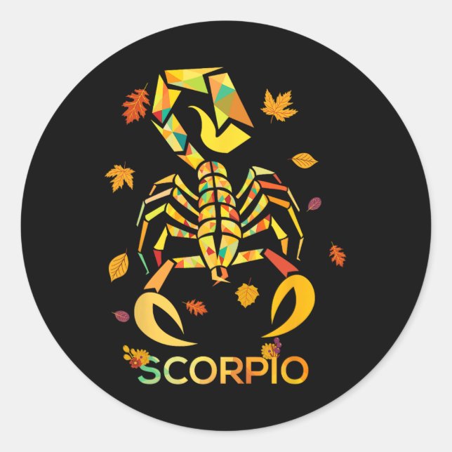 Adesivo Scorpio Zodiac Fall Scorpion Aniversário (Frente)