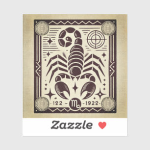 Adesivo Scorpio Zodiac - Retro do Vinheta de Corte Persona