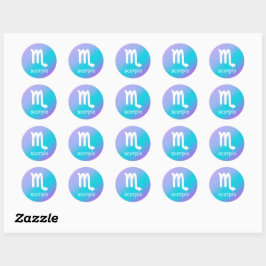 Adesivo Scorpio Zodiac - Sinal Azul Astrologia Roxa