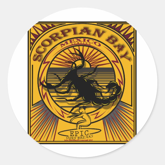 ADESIVO SCORPION BAY BAJA MÉXICO SURFING (Frente)