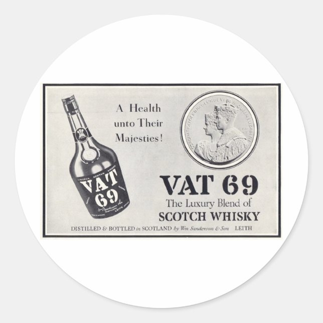 Adesivo Scotch wiskey do Vat 69 (Frente)