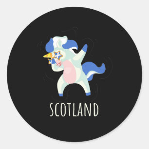 Adesivo Scotland Flag Dabbing Unicorn