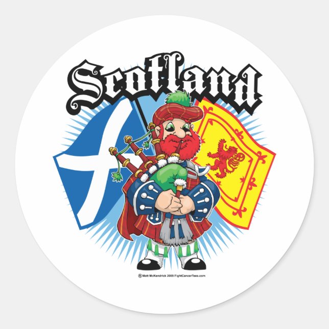 Adesivo Scotland Flags e Piper (Frente)