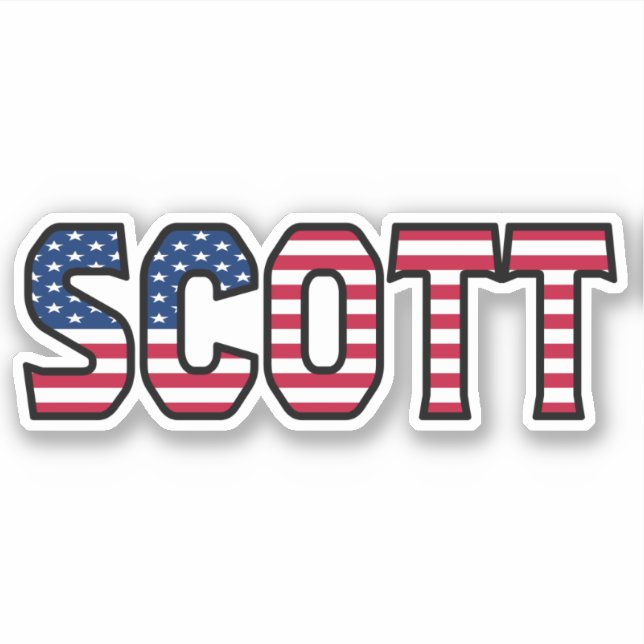 Adesivo Scott Name Vorname USA Sticker Stickerset (Frente)