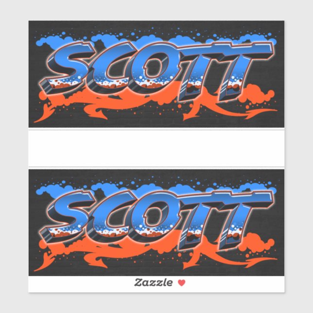 Adesivo Scott Vorname Name Graffiti Aufkleber Sticker (Folha)