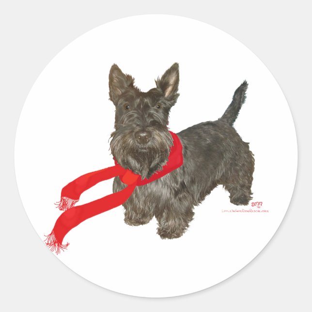 Adesivo Scottie de Inverno com Cachecol Wam (Frente)