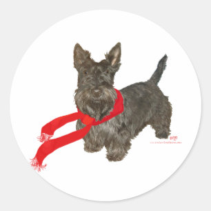 Adesivo Scottie de Inverno com Cachecol Wam