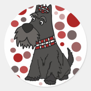 Adesivo Scottish engraçado Terrier e arte dos círculos