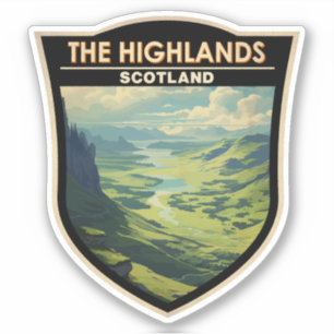 Adesivo Scottish Highlands Scotland Viagem Art Vintage
