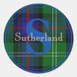 Adesivo Scottish Sutherland Tartan Blue Monographic Sticke