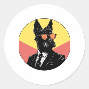 Adesivo Scottish Terrier Dog Businessman