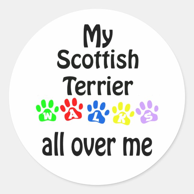 Adesivo Scottish Terrier Walks Design (Frente)
