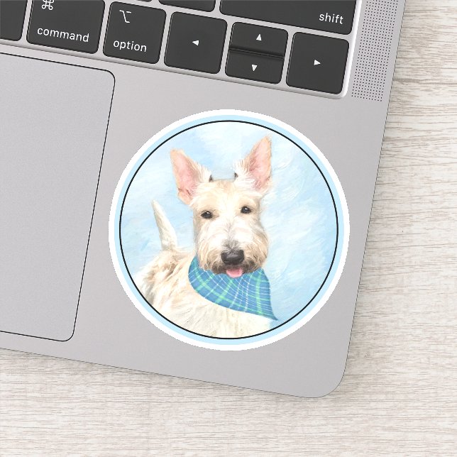 Adesivo Scottish Terrier Wheaten Dog Painting (Detalhe)