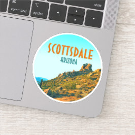 Adesivo Scottsdale Arizona Cactus e Mountain Vintage