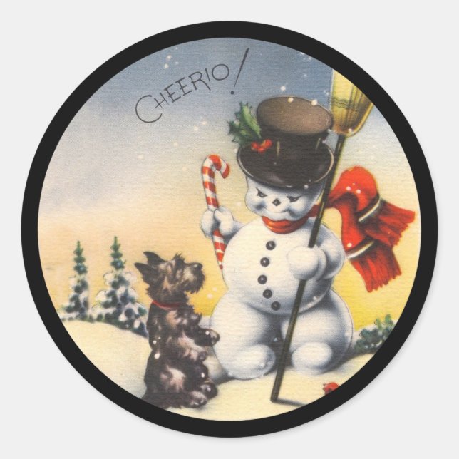 Adesivo Scotty e Snowman dizem "cheerio!" (Frente)