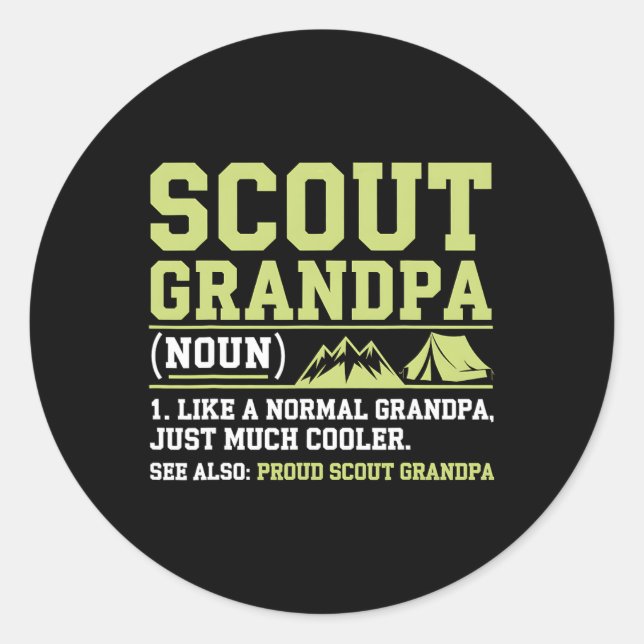 Adesivo Scout Grandpa Funny Camping Hiking Mountain Gift  (Frente)