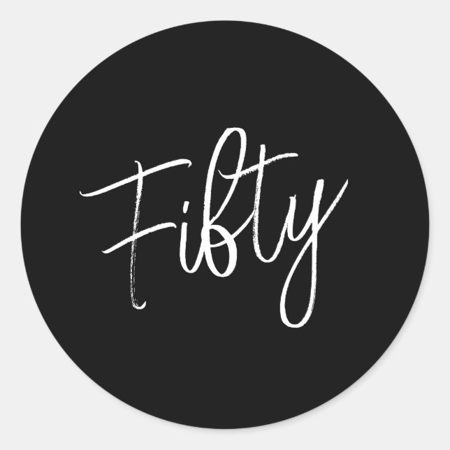 Adesivo Script 50th Birthday Black (Frente)