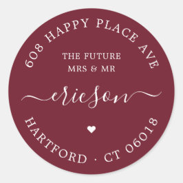 Adesivo Script Branco O Endereço De Devolução De Casamento