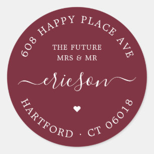 Adesivo Script Branco O Endereço De Devolução De Casamento