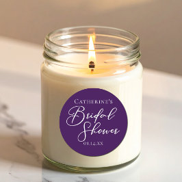 Adesivo Script branco personalizado de Chá de panela roxo