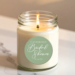 Adesivo Script Branco Personalizado do Chá de panela Verde