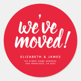 Adesivo Script Branco Vermelho Simples que Movemos