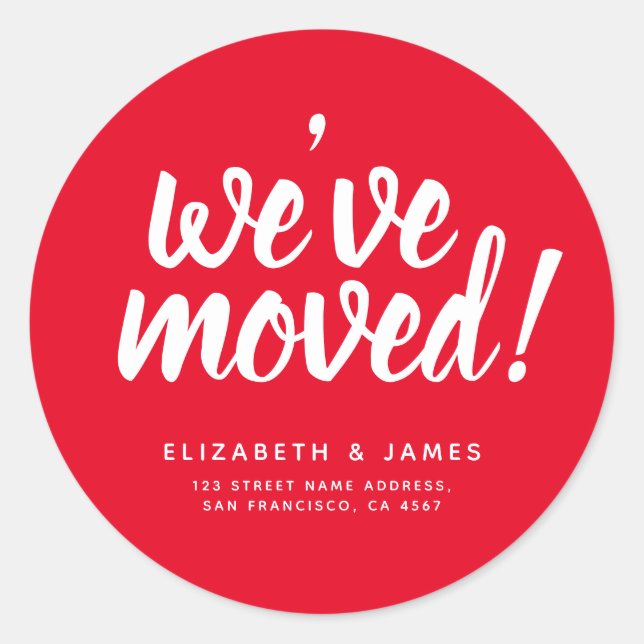 Adesivo Script Branco Vermelho Simples que Movemos (Frente)