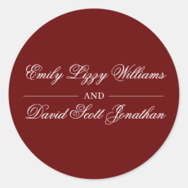 Adesivo Script Clássico de Caligrafia Vermelha Crimson