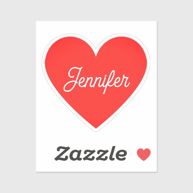 Adesivo Script Cursivo de Assinatura de Nome do Coração Ve (Folha)