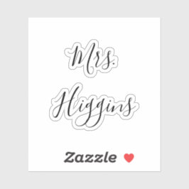 Adesivo Script Data do Nome Decal do Calçado de Casamento