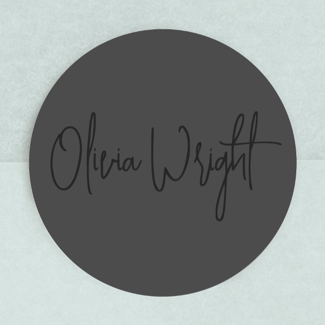 Adesivo Script de assinatura, preto profissional em preto (Criador carregado)