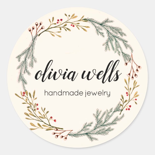 Adesivo Script de Assinatura Rustic Country Wreath (Frente)