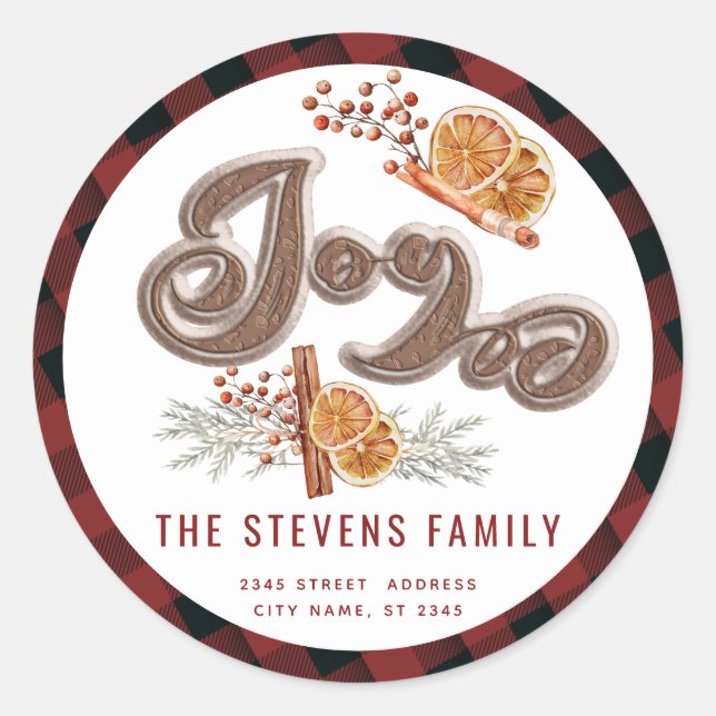 Adesivo Script de biscoito moderno joy cinnamon larange (Frente)