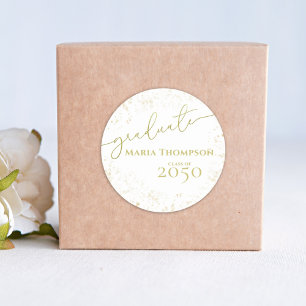 Adesivo Script de Caligrafia Dourada Simples do formando