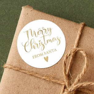 Adesivo Script de Caligrafia Simples Feliz Natal em Dourad